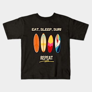 Eat Sleep Surf Repeat Kids T-Shirt